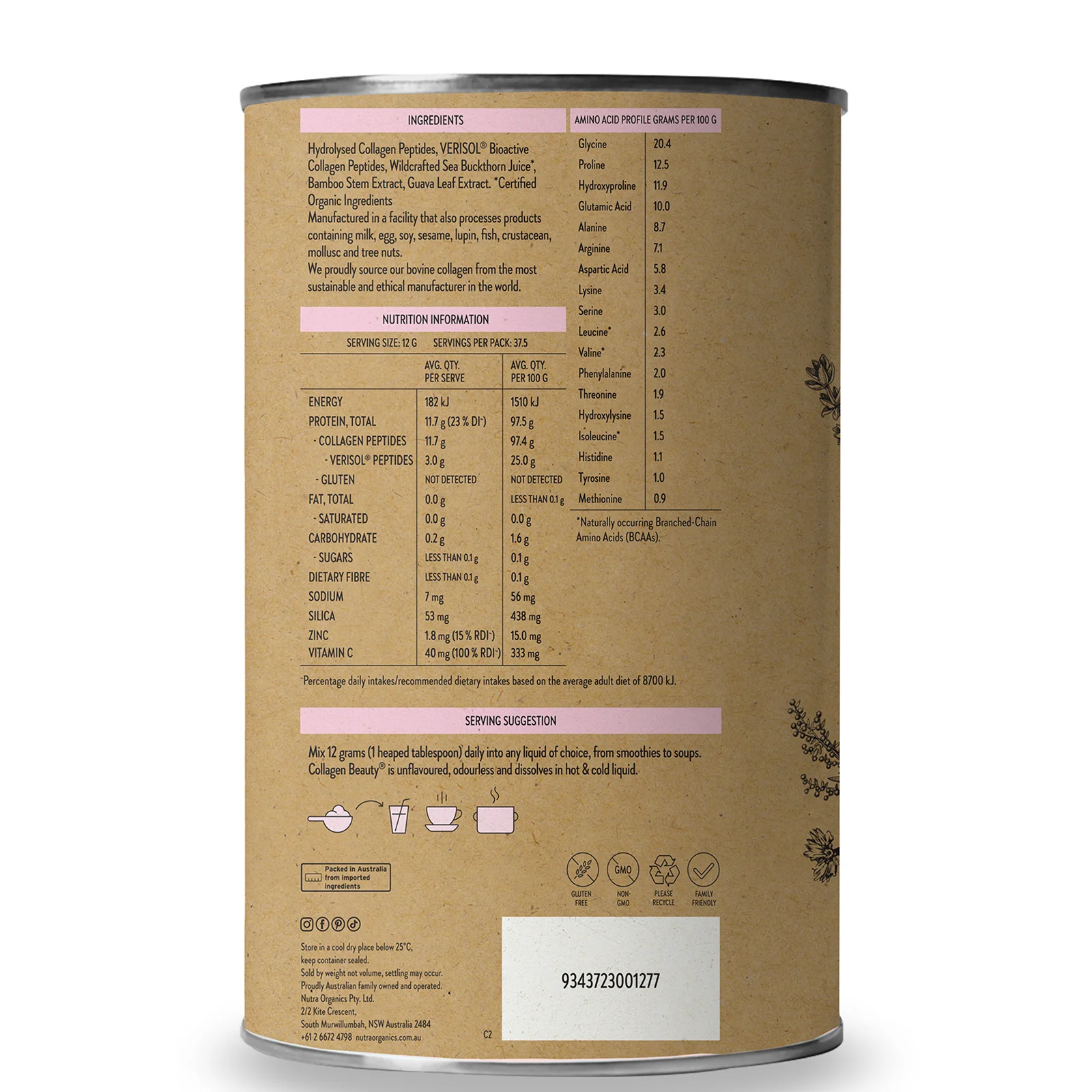 Nutra Naturals Collagen Beauty - Unflavoured 450g - Image 3
