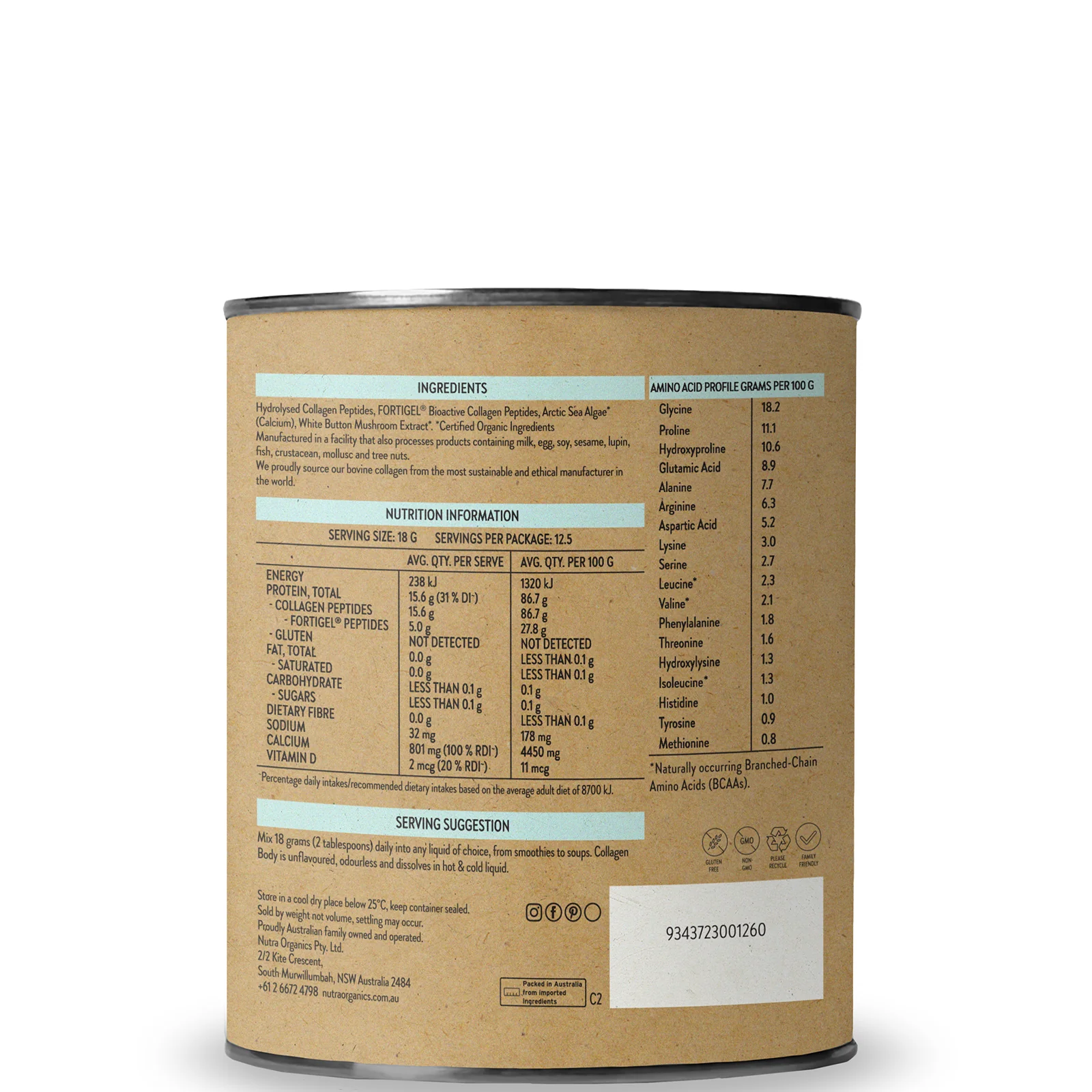 Nutra Naturals Collagen Body - Unflavoured 225g - Image 3
