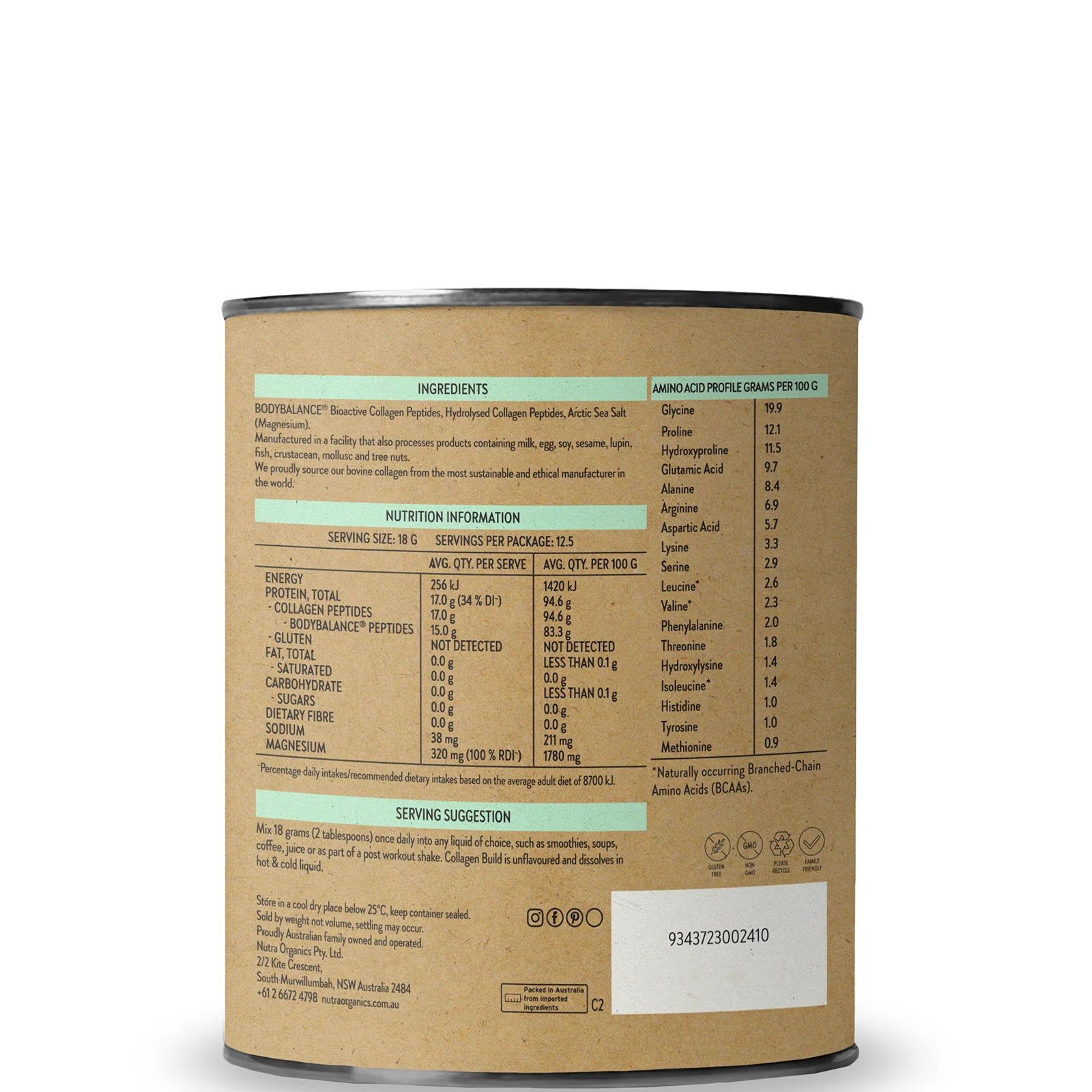 Nutra Naturals Collagen Build - Unflavoured 225g - Image 3