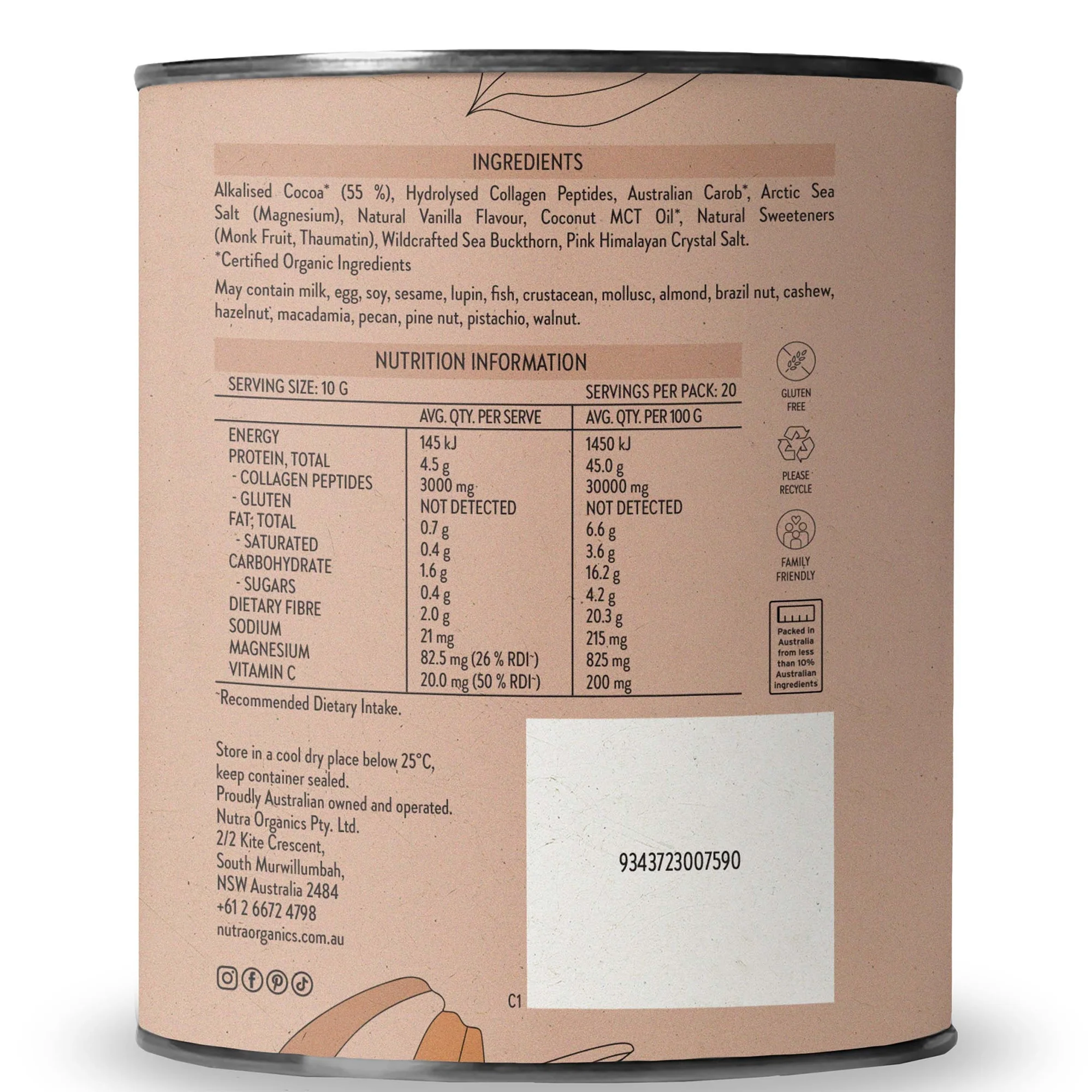 Nutra Naturals Collagen Hot Chocolate Powder 200g - Image 2