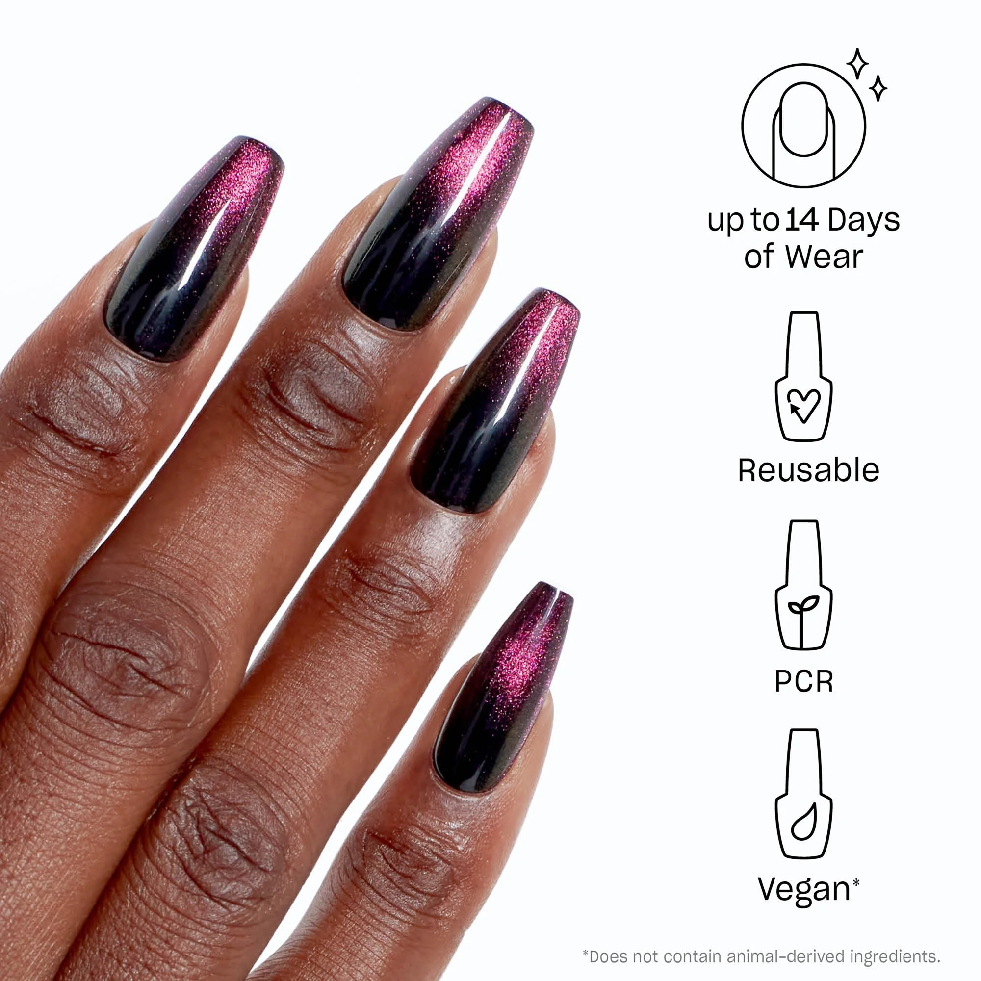 OPI xPRESS/ON Black Purple Press On Nails for a Gel-Like Salon Manicure - Swipe Night - Image 3