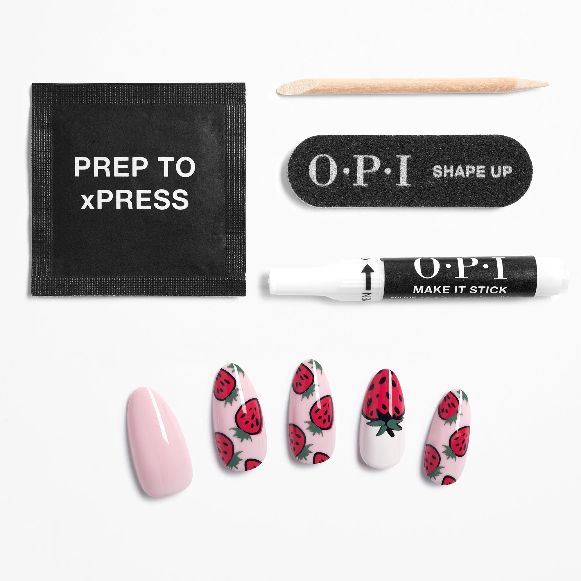 OPI xPRESS/ON - Tastes Like Strawberries Press On Nails Gel-Like Salon Manicure - Image 3