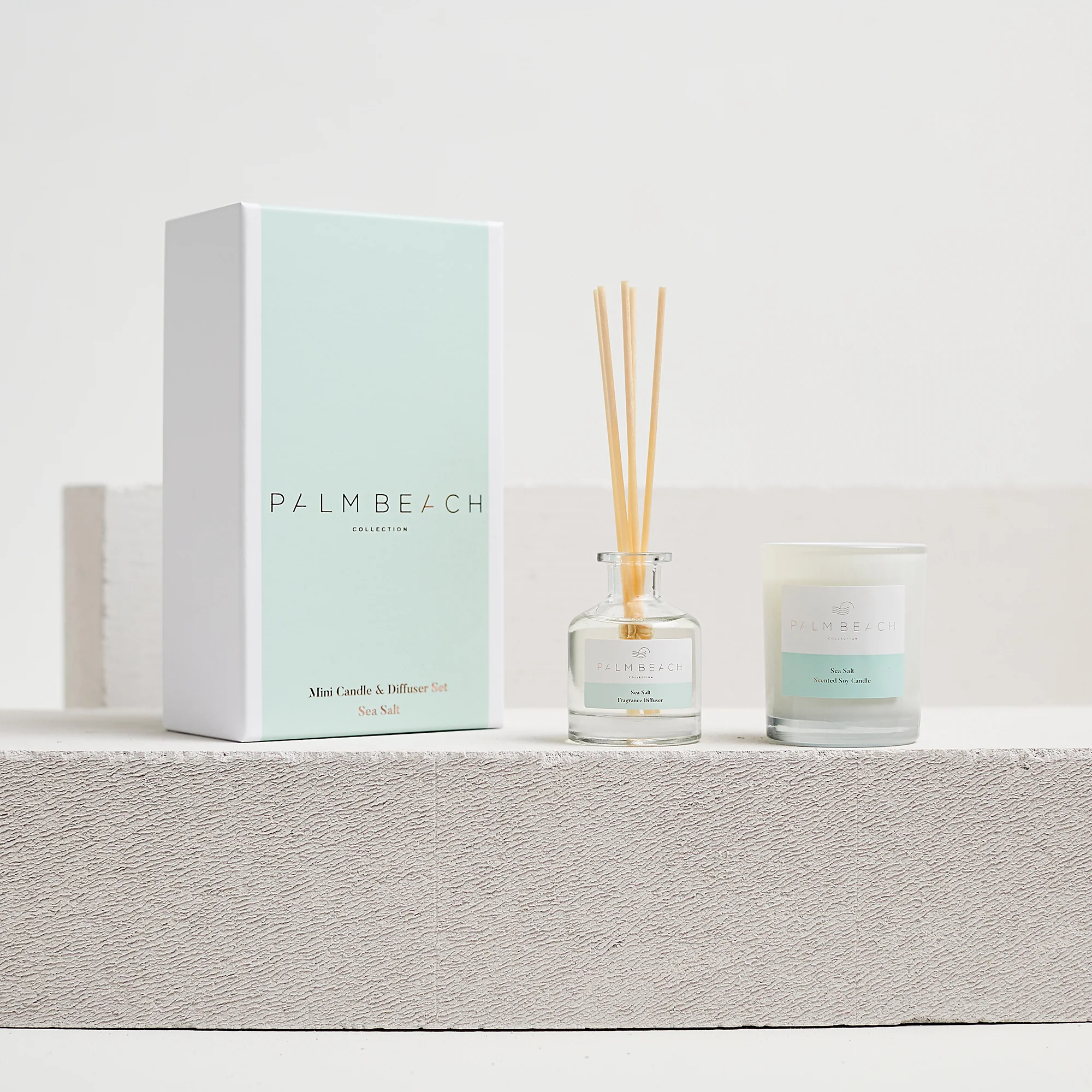Palm Beach Collection Sea Salt Mini Candle and Diffuser Gift Pack - Image 3