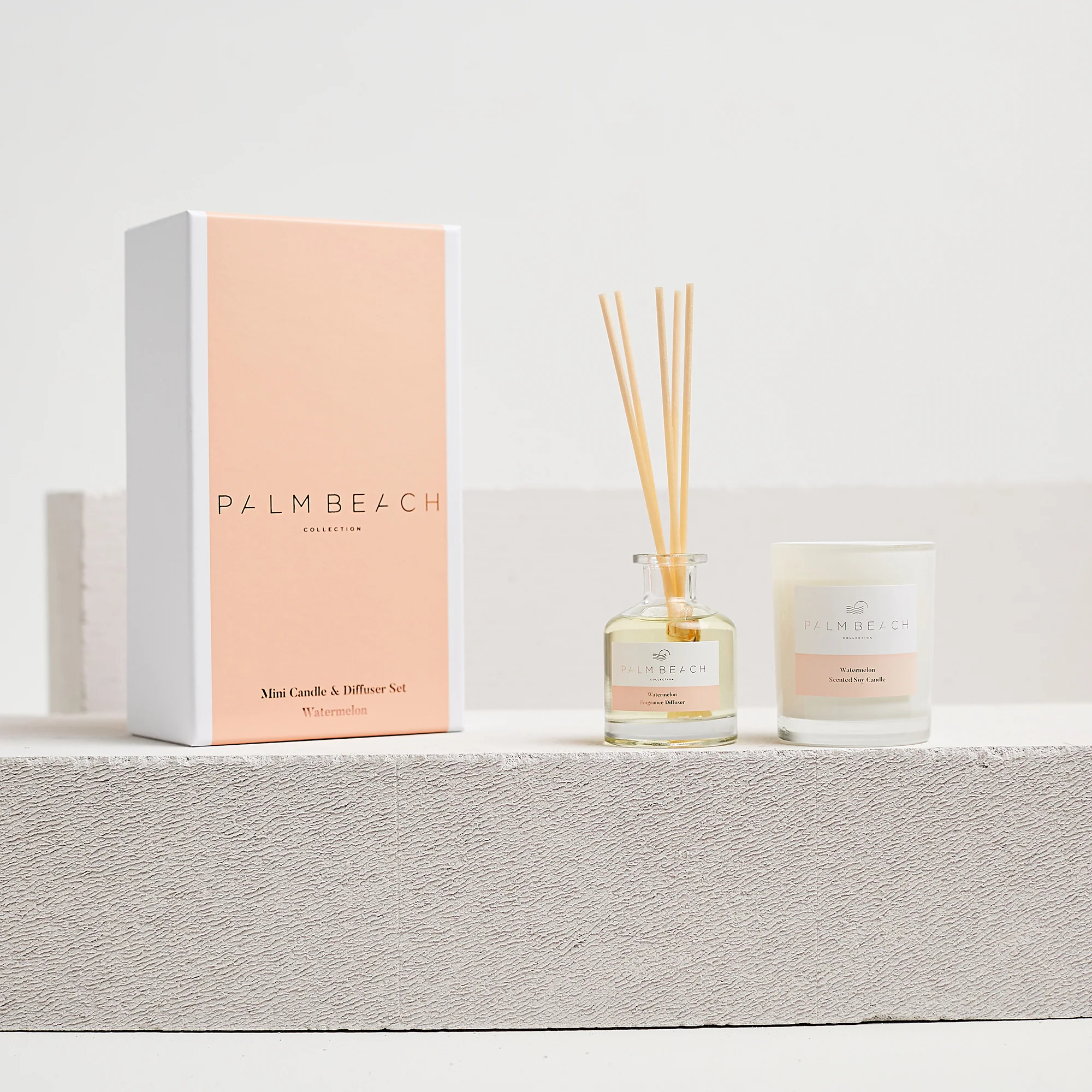 Palm Beach Collection Watermelon Mini Candle and Diffuser Gift Pack - Image 2