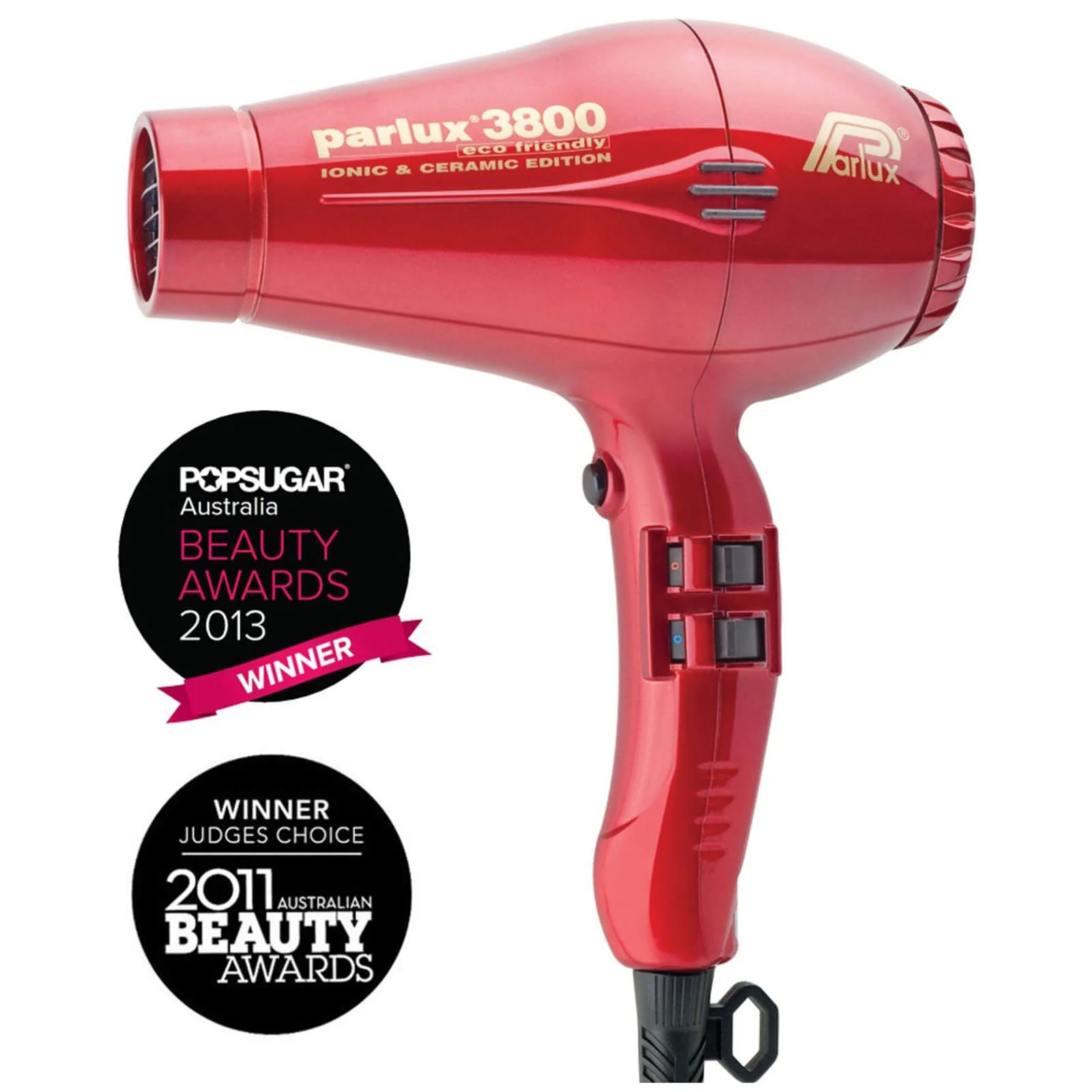 Parlux 3800 Eco Friendly Hair Dryer 2100W - Red - Image 2
