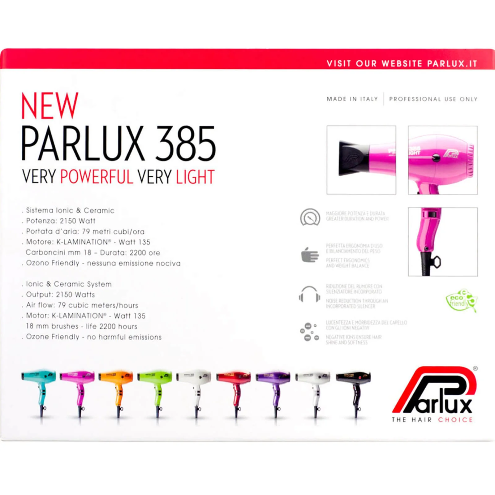 Parlux 385 Power Light Hair Dryer 2150W (Various Shades) - Image 20