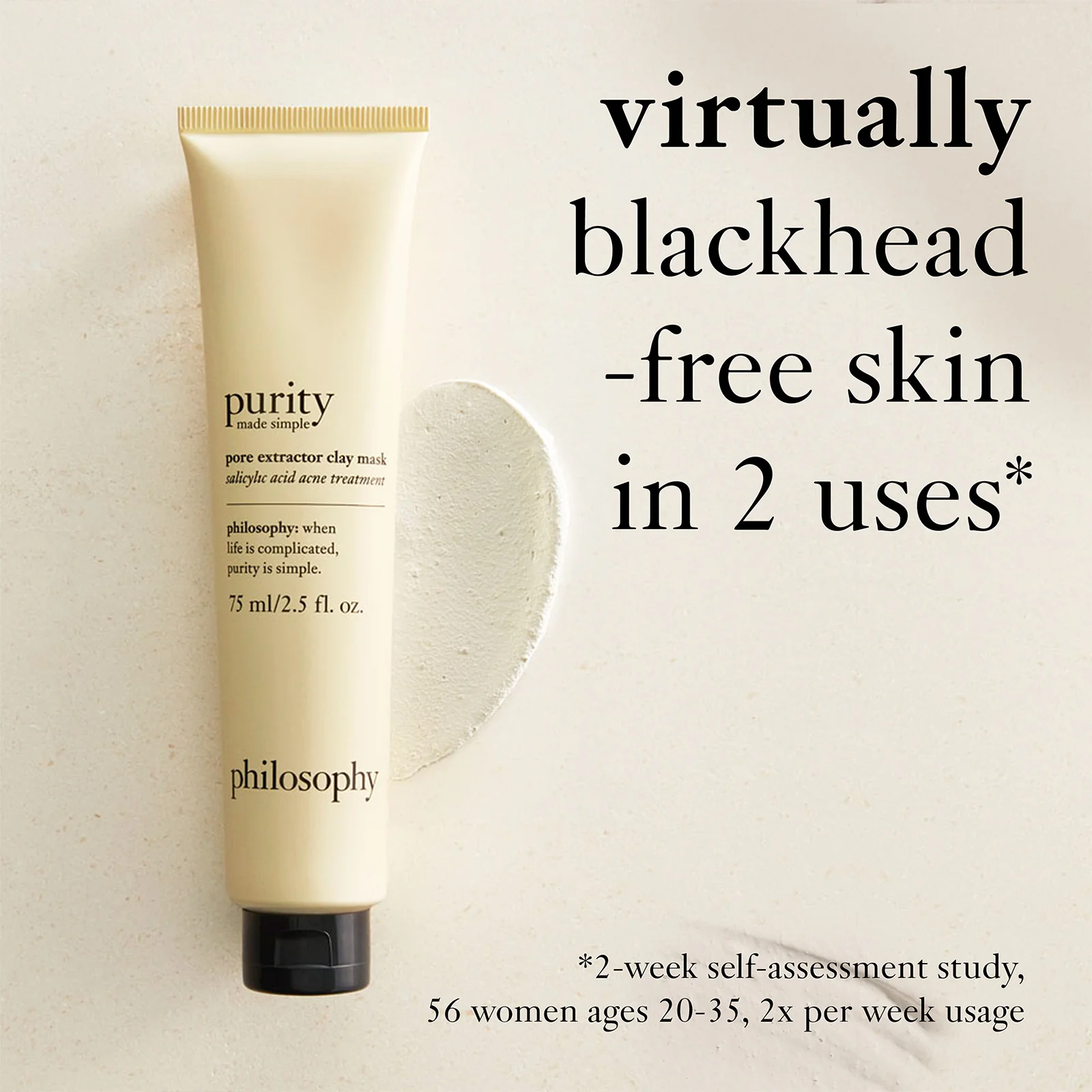 philosophy Purity Made Simple Exfoliating Clay Mask 75ml - Image 2
