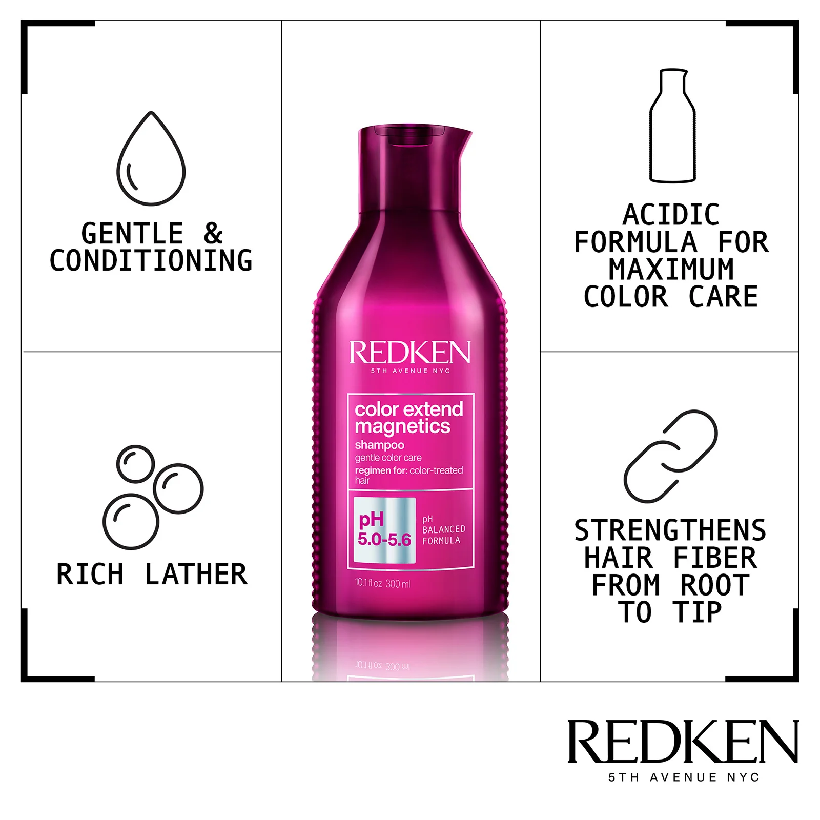 Redken Colour Extend Magnetics Shampoo 300ml - Image 3