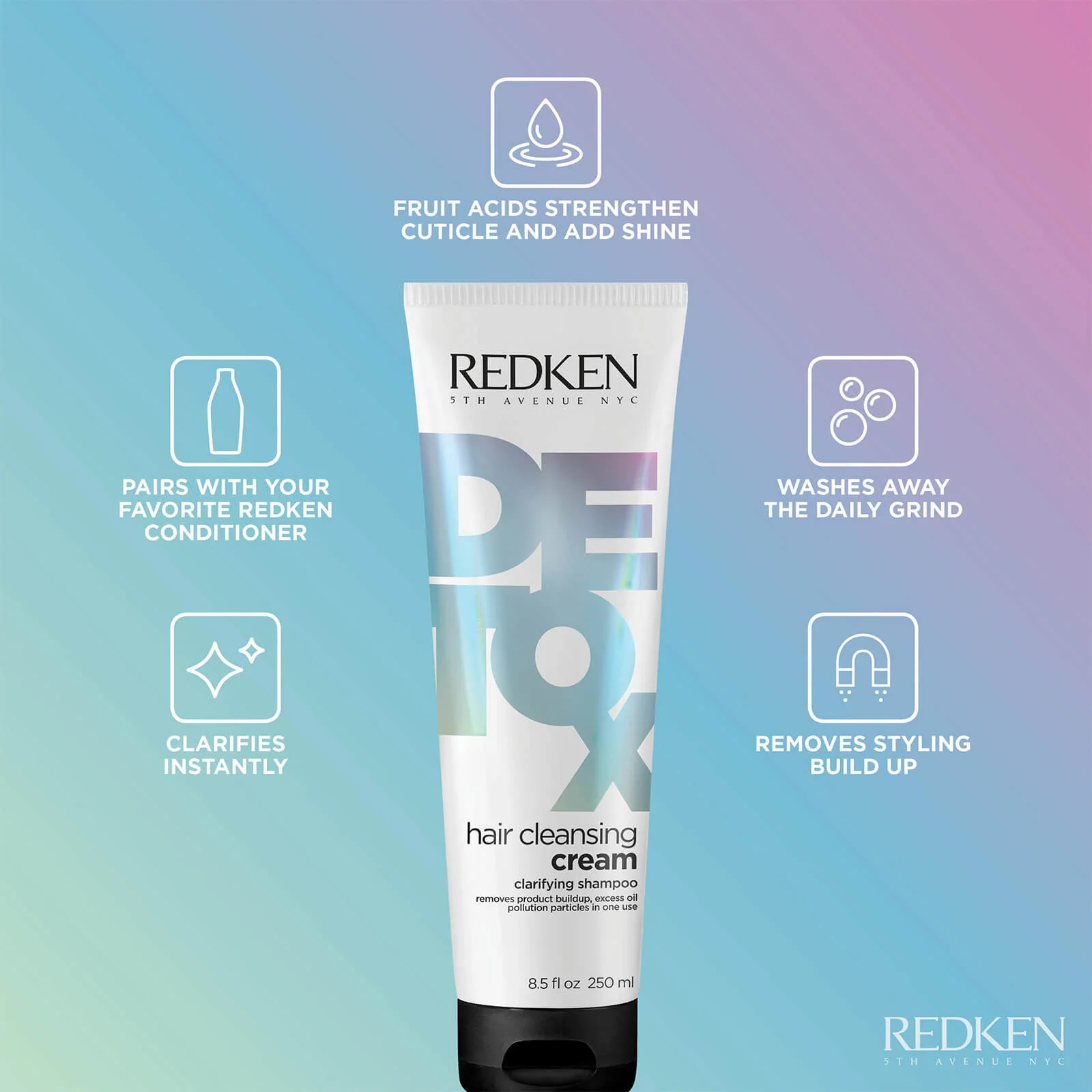 Redken Detox Hair Cleansing Cream Shampoo 250ml - Image 2