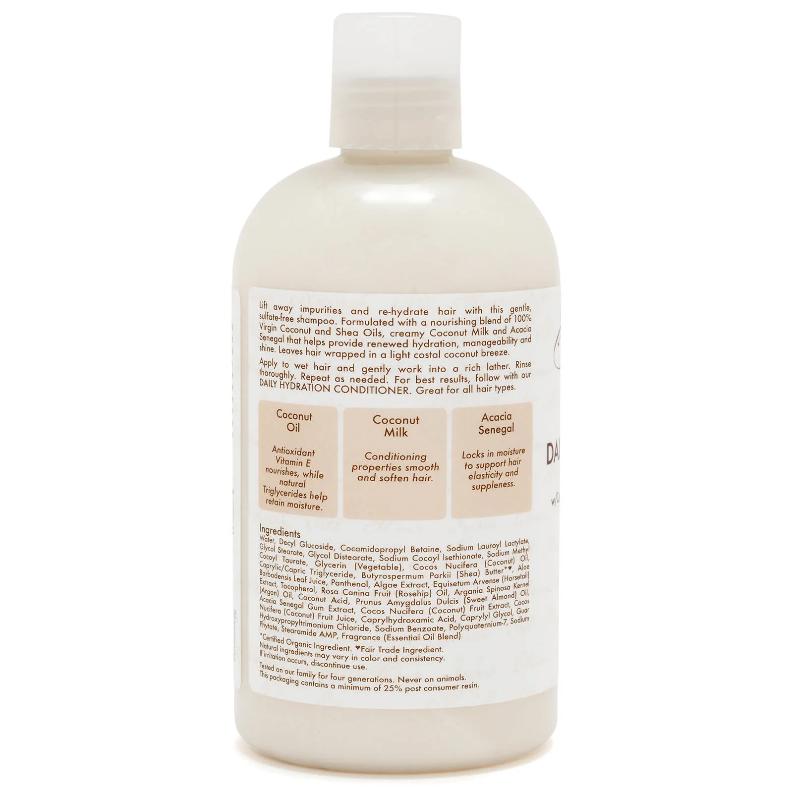 SheaMoisture 100% Virgin Coconut Oil Daily Hydration Shampoo 384ml - Image 2