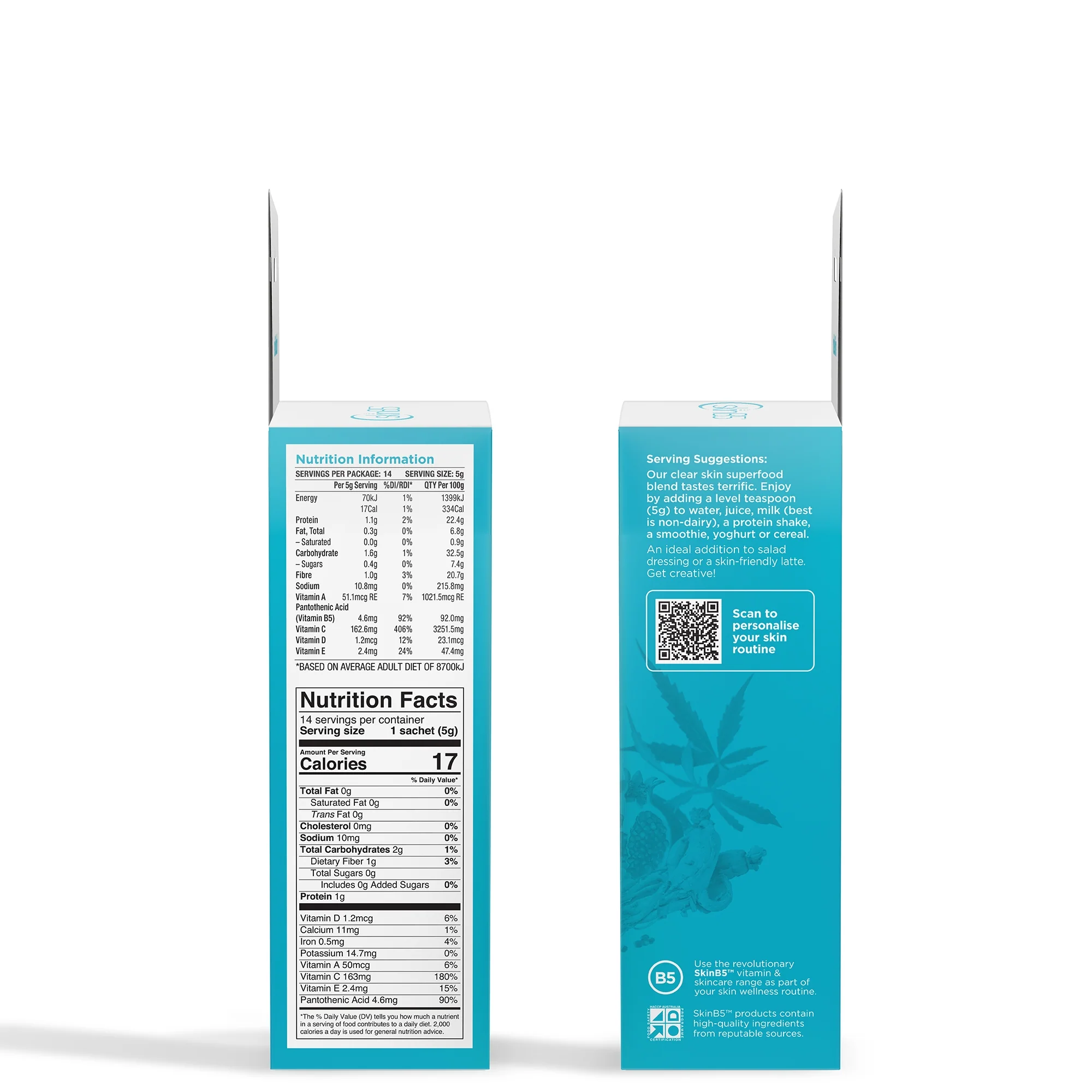 SkinB5 Superfood Booster Sachets 14x5g - Image 3