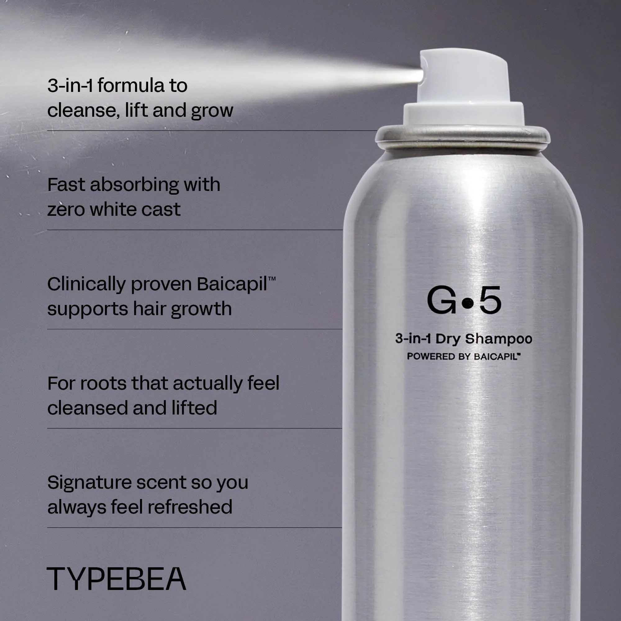 TYPEBEA G.5 3-in-1 Dry Shampoo 116g - Image 4