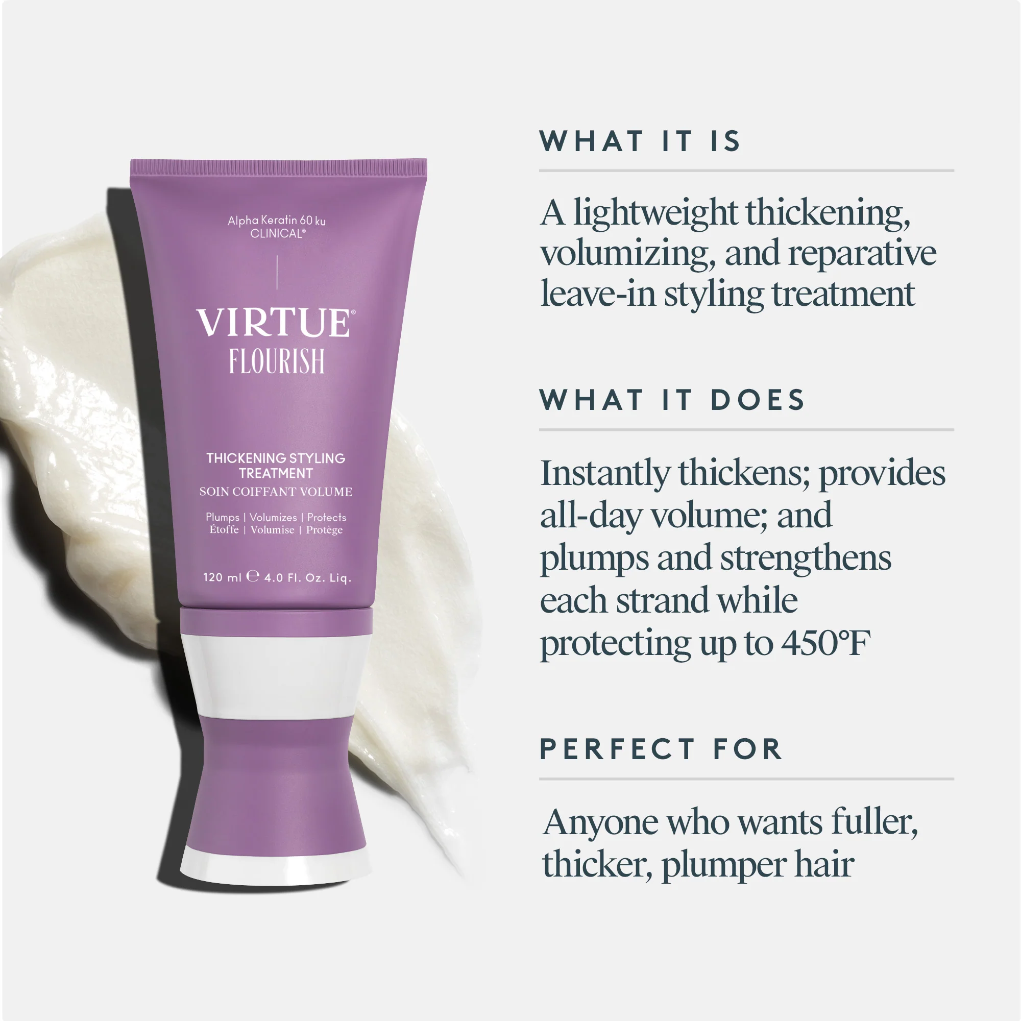 Virtue Flourish Thickening Styling Treatment 120ml - Image 3