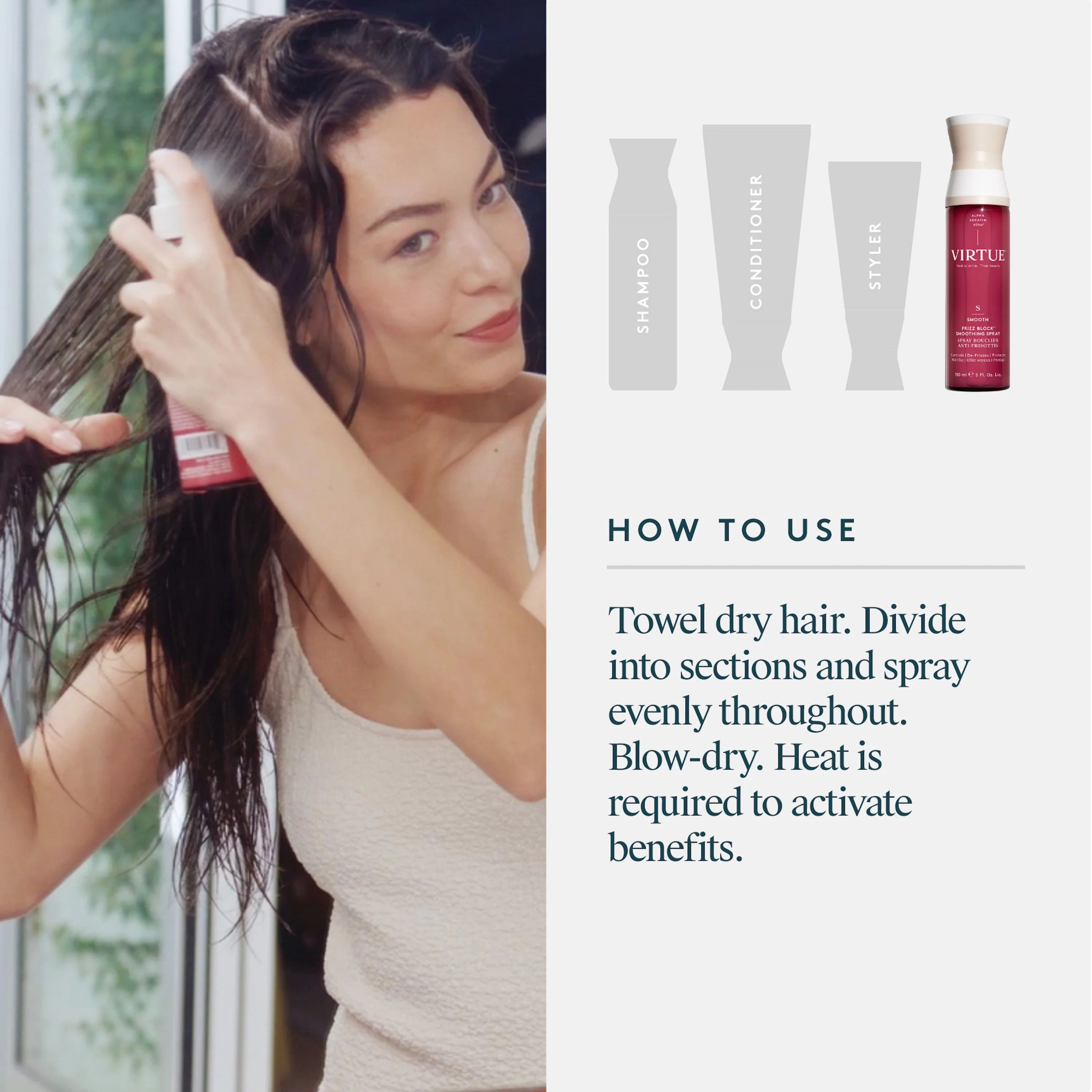 Virtue Smooth Frizz Block™ Smoothing Spray 150ml - Image 10