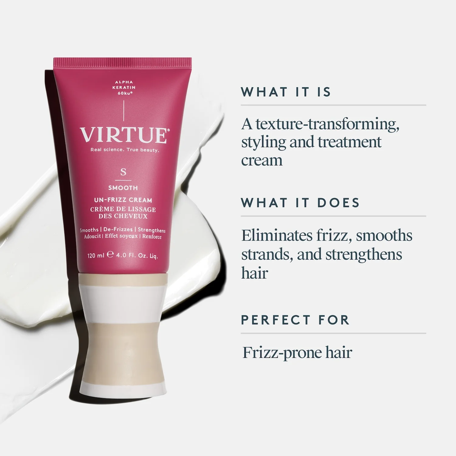 Virtue Polish Un-Frizz Cream 120ml - Image 3