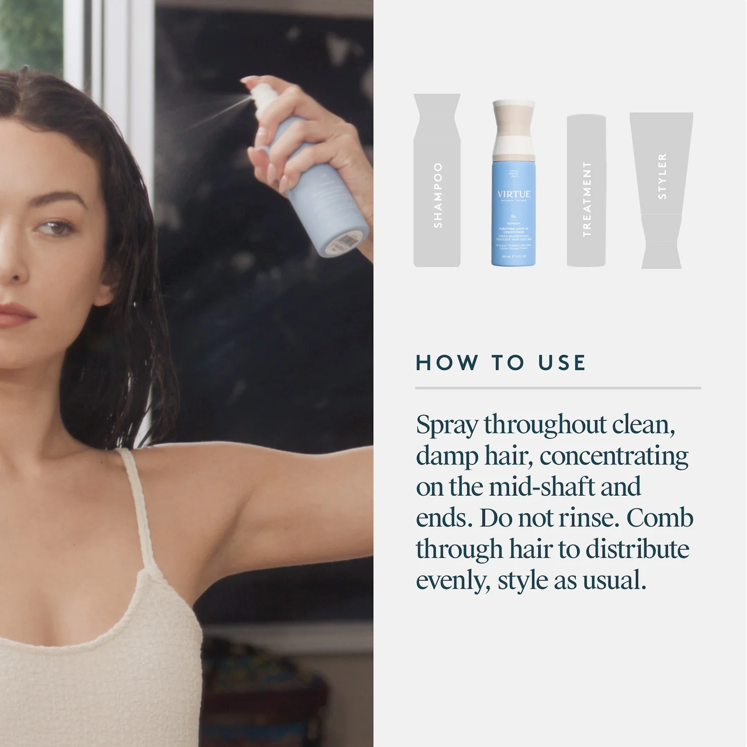 Virtue Refresh Purifying Leave-in Conditioner 150ml - Image 10