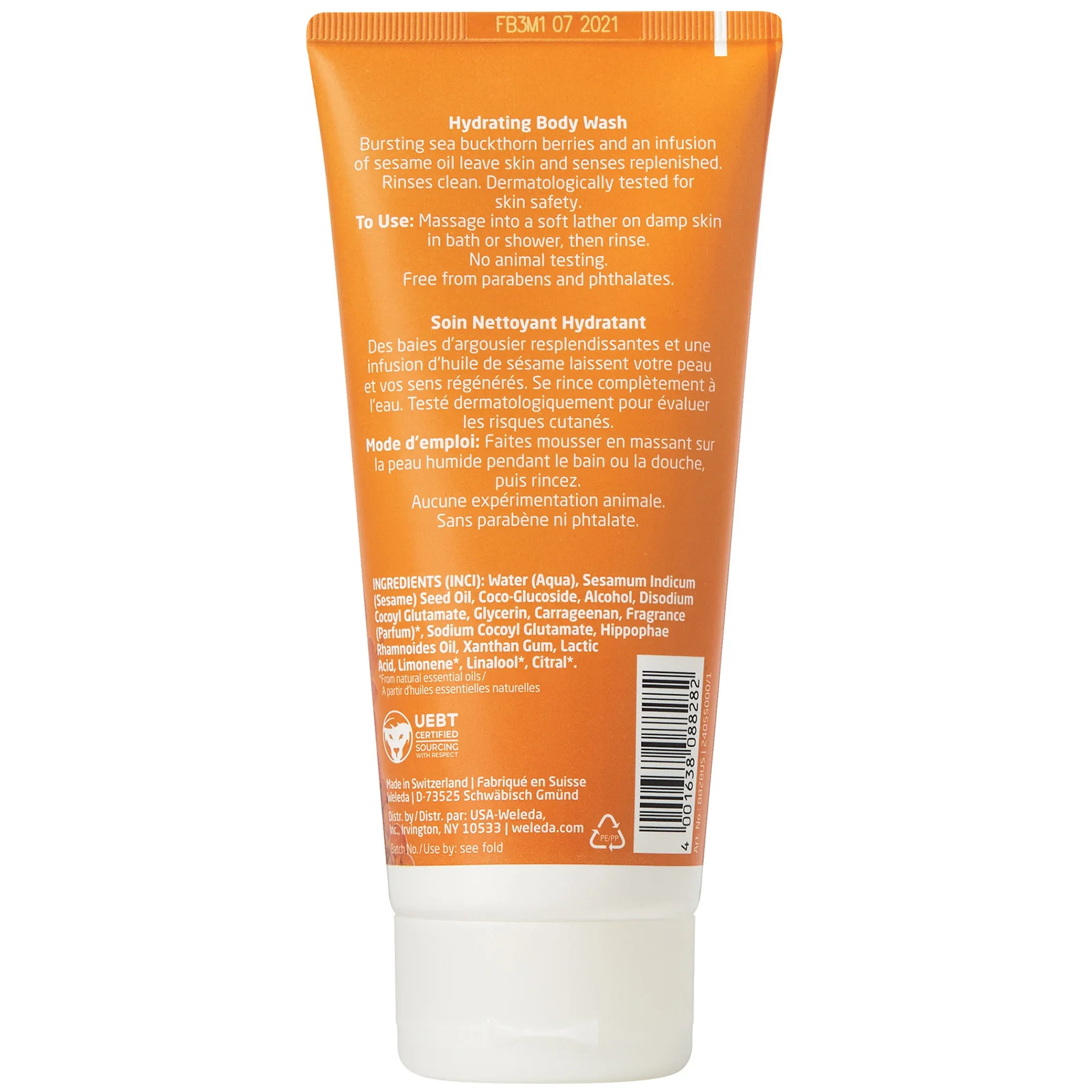 Weleda Sea Buckthorn Creamy Body Wash 200ml - Image 2