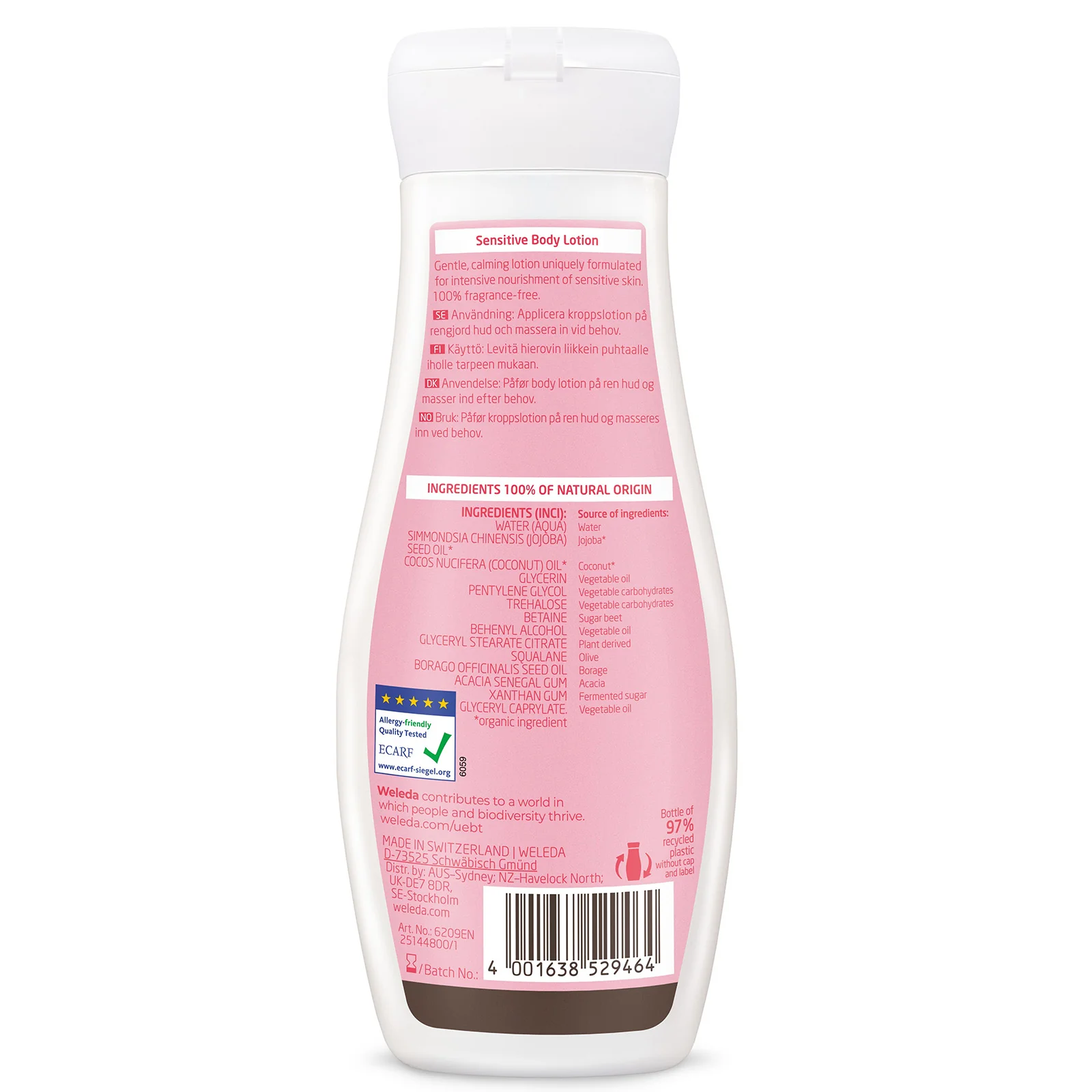 Weleda Sensitive Body Lotion 200ml - Image 2