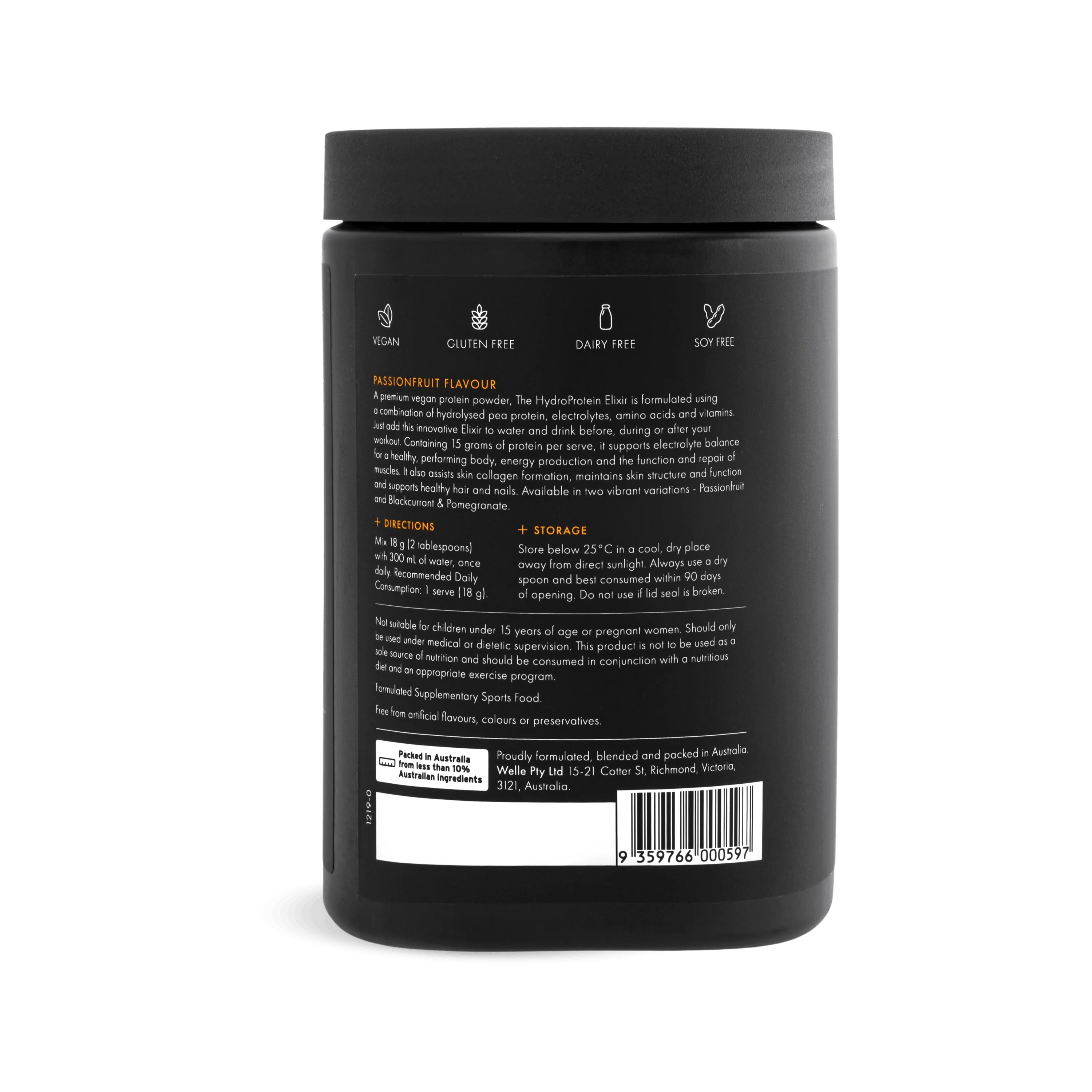 WelleCo The HydroProtein Elixir - Passionfruit 270g - Image 8